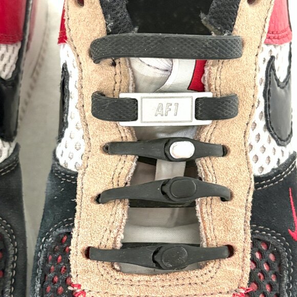 Nike Airforce 1 AF1 Black & Red Running Shoes | Womens Sneakers - Picture 7 of 10